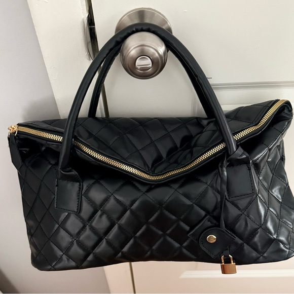 Handbags - Elegant Black Quilted Handbag NWOT